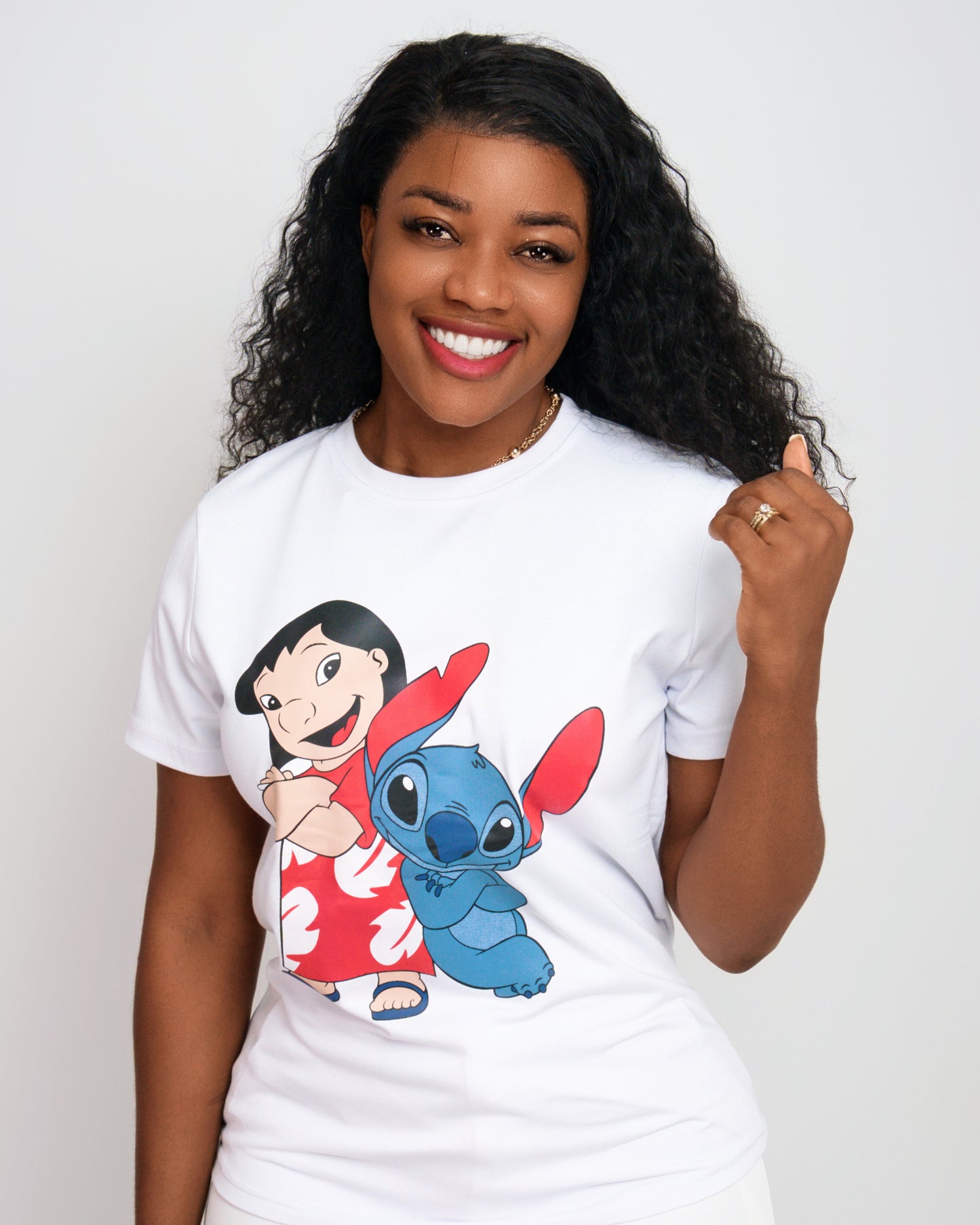 T-SHIRT FEMENINA COM MODELO  LILO E O STITCH   (KK35057)