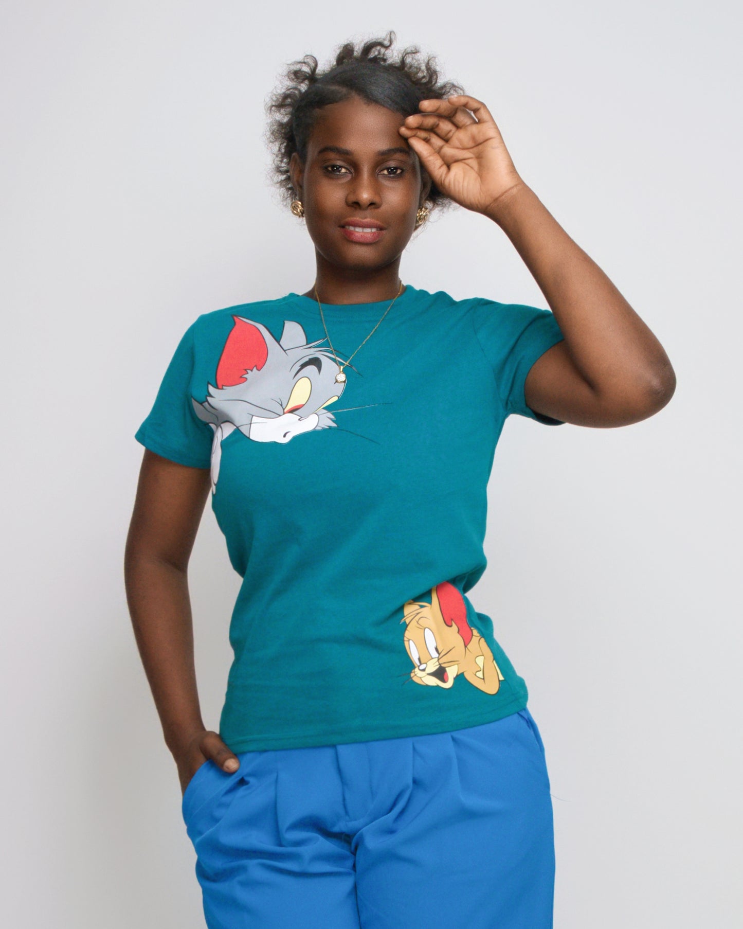 T-SHIRT FEMENINA COM MODELO TOM E JERRY   (KK35058)