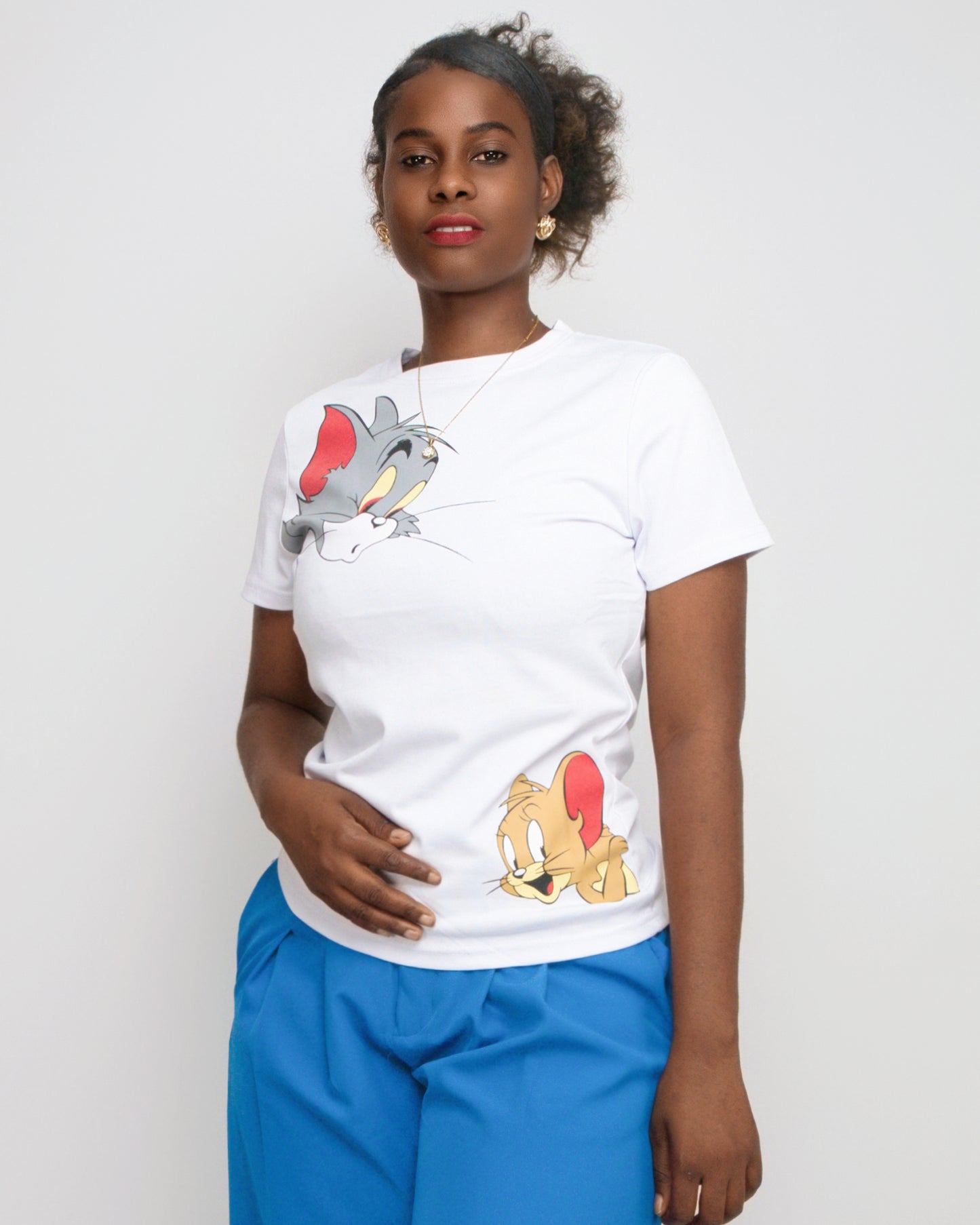 T-SHIRT FEMENINA COM MODELO TOM E JERRY   (KK35058)