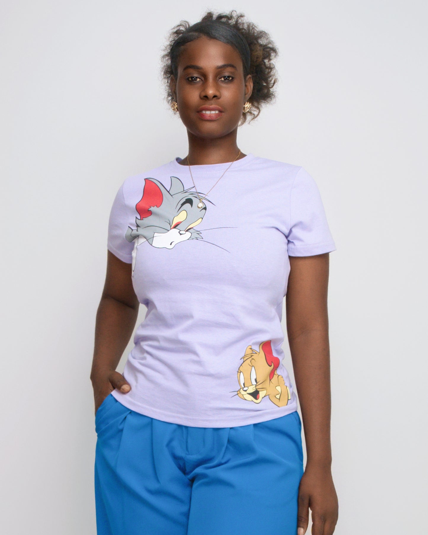 T-SHIRT FEMENINA COM MODELO TOM E JERRY   (KK35058)
