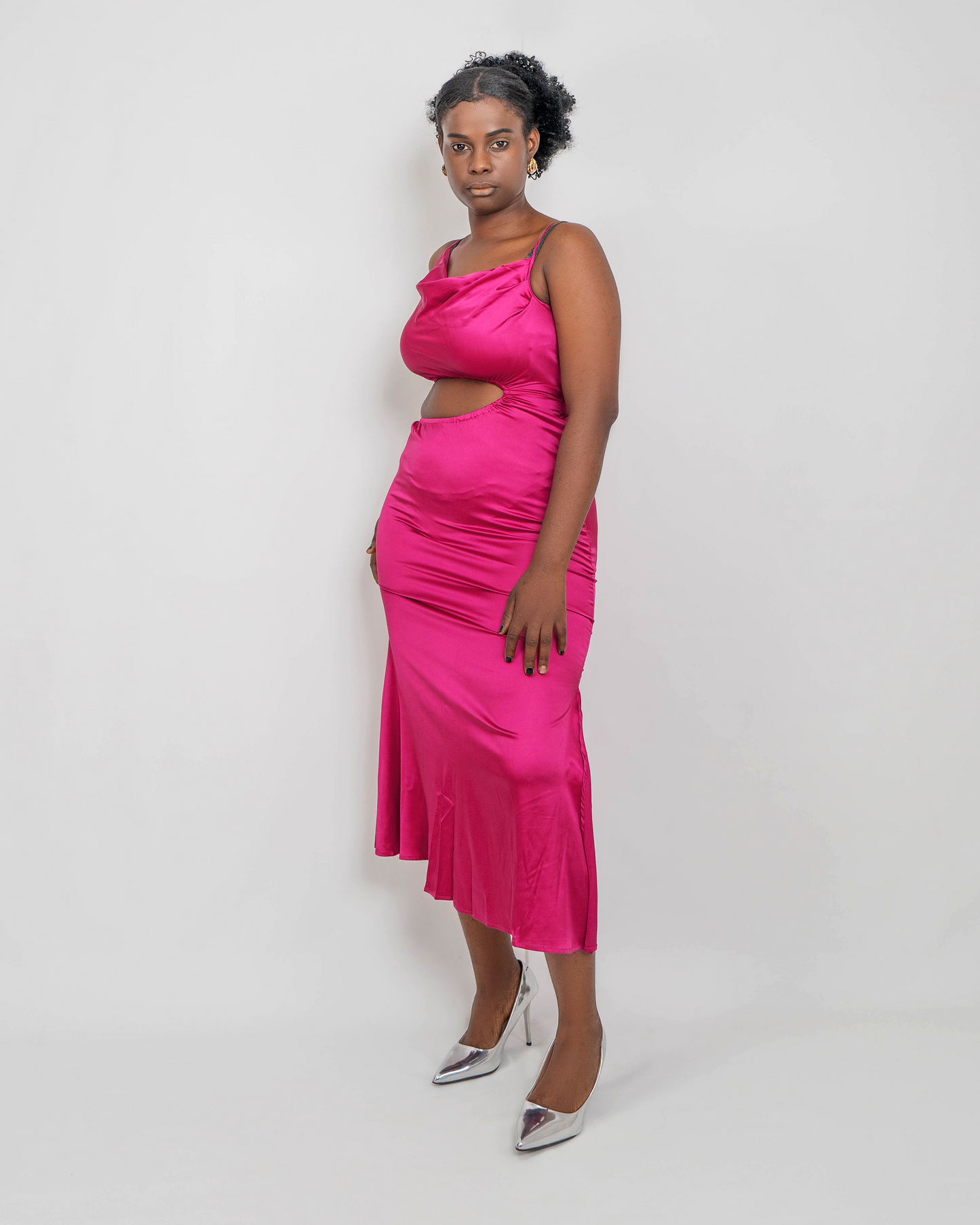 VESTIDO JUSTO COMPRIDO COM ABERTURA NA BARRIGA  (Q-18159B)