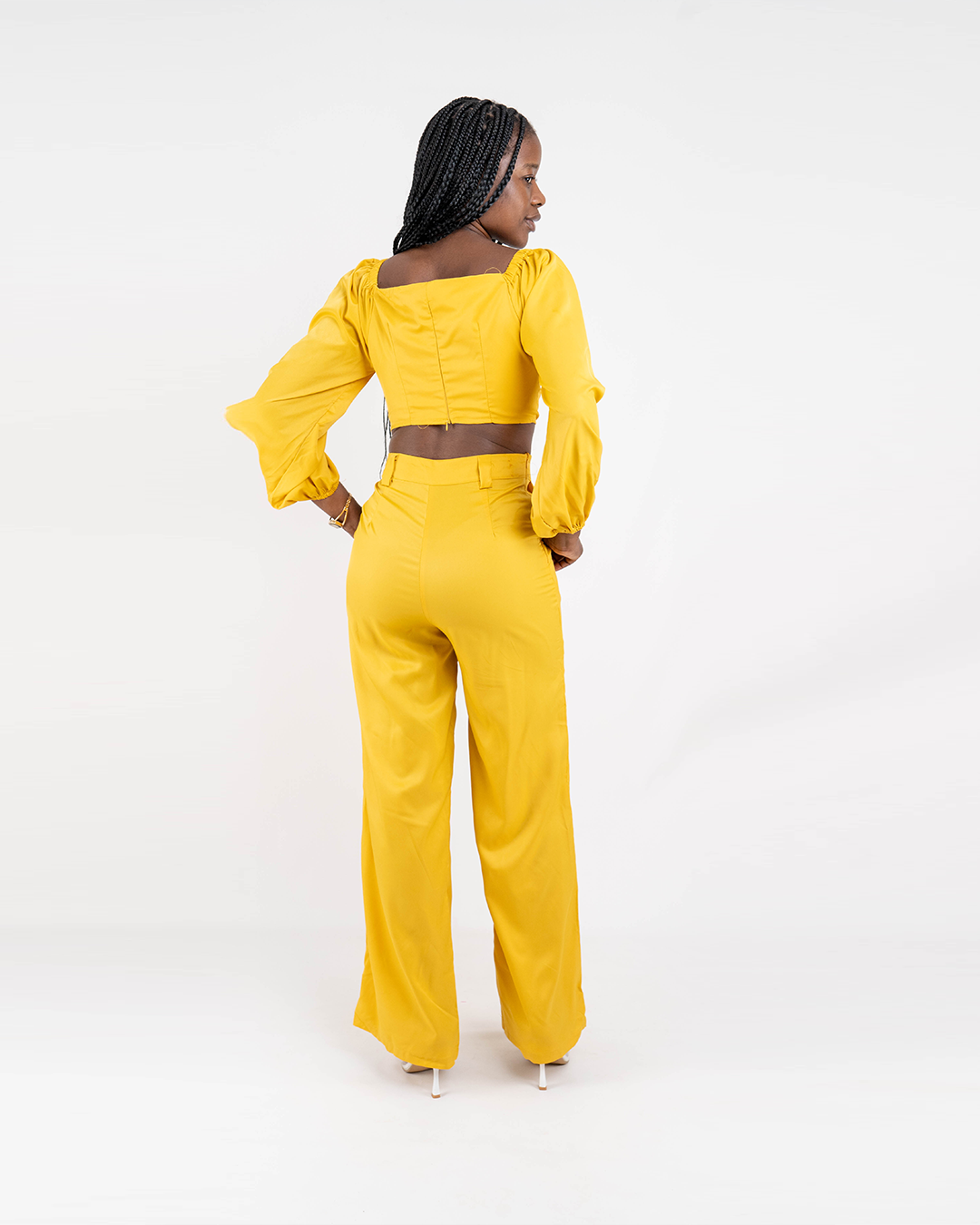 Fato de Pantalona com Blusa Curto de Mangas Comprida (TZ-2278)